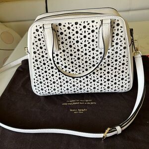 Kate Spade White Satchel with Gold Accents